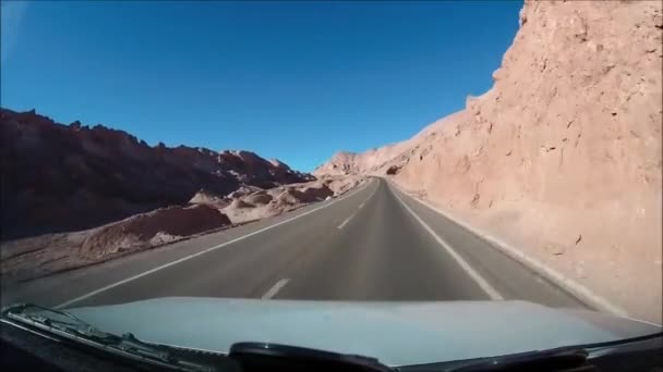 Táj és az Atacama sivatagban Chile autópályái — Stock videók