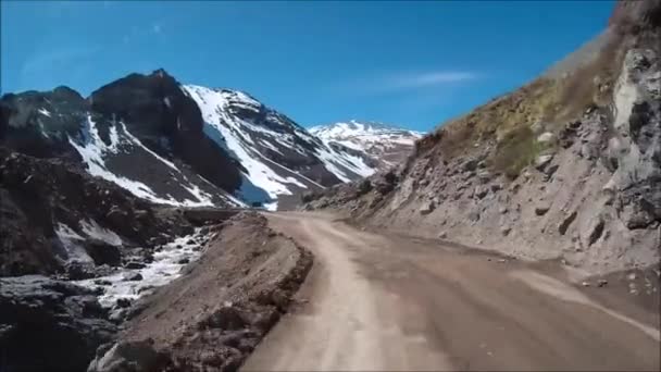 Trekking at mountains in Chile — Stock Video