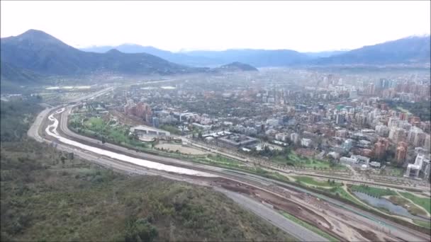 チリのサンティアゴの航空写真 — ストック動画