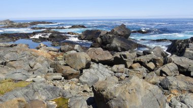 Şili'deki tatil ve kayalık plaj manzara