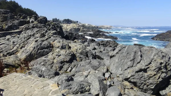 Paisaje de playa rocosa y vacaciones en Chile — Foto de Stock