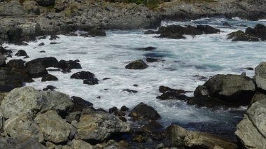 Şili'deki tatil ve kayalık plaj manzara