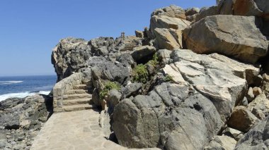 Şili'deki tatil ve kayalık plaj manzara