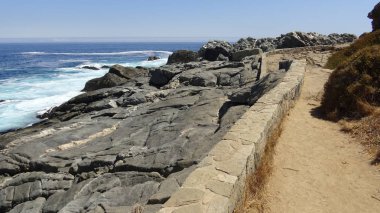 Şili'deki tatil ve kayalık plaj manzara