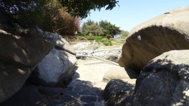 Şili'deki tatil ve kayalık plaj manzara