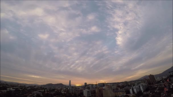 Sunset clouds in Santiago city, Chile — Stock Video