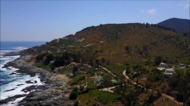 Şili'deki tatil ve kayalık plaj manzara