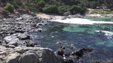 Şili'deki tatil ve kayalık plaj manzara