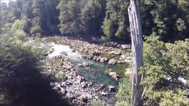 Drone aerial footage of waterfalls in Chile — Stock Video