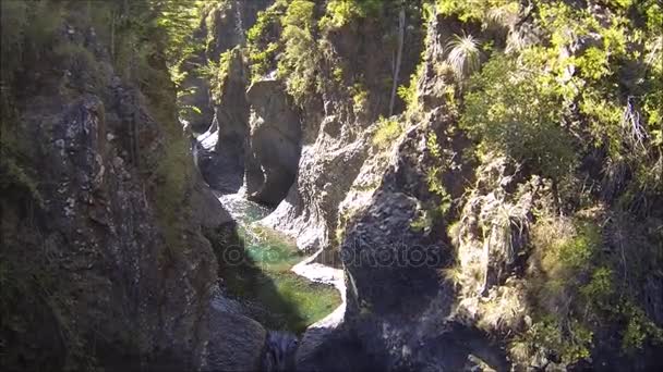 Drone aerial footage of waterfalls in Chile — Stock Video