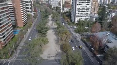 Şili'nin başkenti Santiago dron havadan görünümü