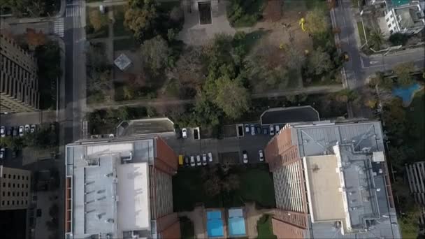 Şili'nin başkenti Santiago dron havadan görünümü — Stok video