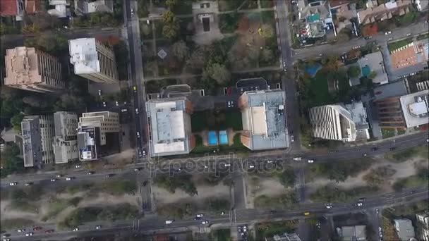 Vue aérienne du parc et des bâtiments en Santiago, le Chili — Video