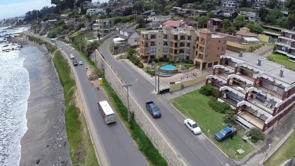 城市与建筑在智利圣地亚哥举行的鸟瞰图 — 图库照片