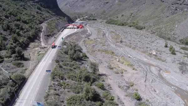 Aerial picture of hill side roads in Chile