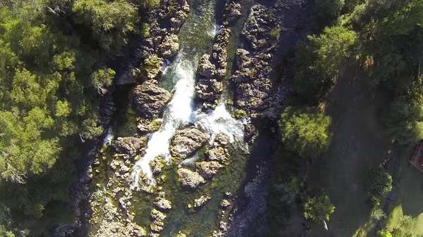 Aerial picture of rocky river flows in Chile — Stock Photo, Image