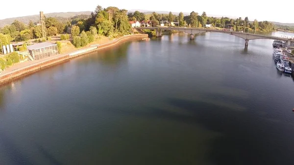 Letecký snímek areálu řek v parku v Chile — Stock fotografie