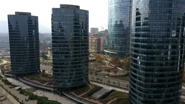 Widok z lotu ptaka budynków i architektura w Santiago, Chile — Zdjęcie stockowe