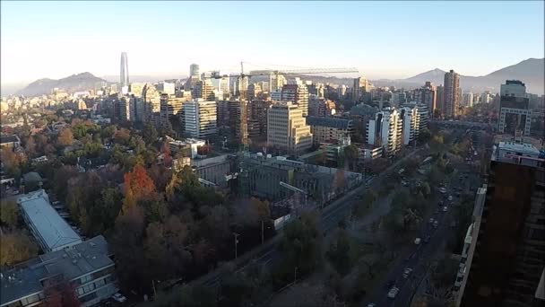 Vue aérienne de l'architecture et de la villeau Chili — Video