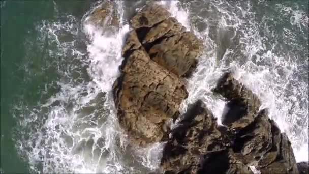 Veduta aerea di una spiaggia e onda in Cile — Video Stock