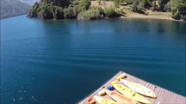 Vista aérea de un parque y un río en Chile — Vídeo de stock