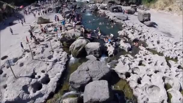 Aerial view of a waterfall and river in Chile — Stock Video
