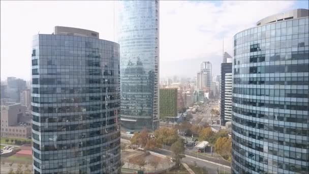 Vista aerea di grattacieli e città in Cile — Video Stock
