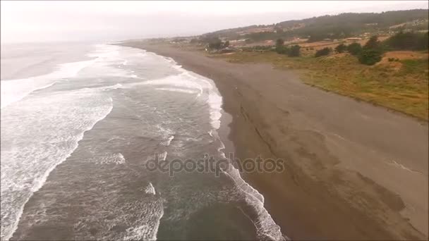 Vue aérienne d'une plage et d'une vague à Santiago, Chili — Video