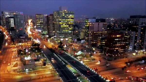 Luzes da cidade em Santiago, Chile — Fotografia de Stock