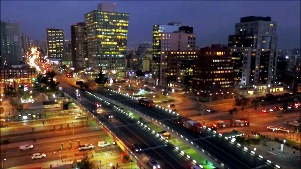 Luzes da cidade em Santiago, Chile — Fotografia de Stock