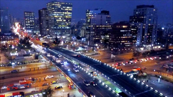 Luces de ciudad en Santiago, Chile — Foto de Stock