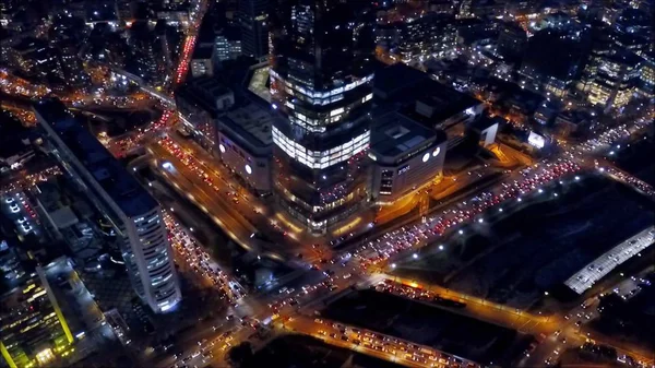 Luces de ciudad en Santiago, Chile — Foto de Stock