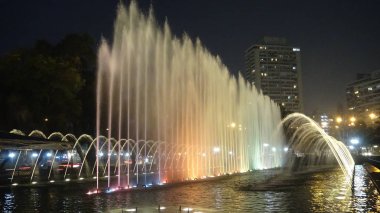 Santiago, Şili'deki renkli çeşme