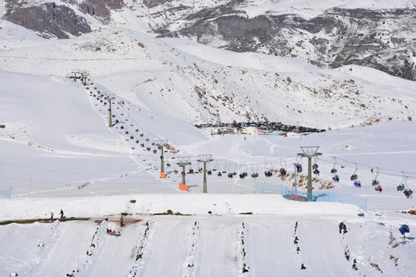 Снежинки на горнолыжном курорте в Сантьяго, Чили — стоковое фото