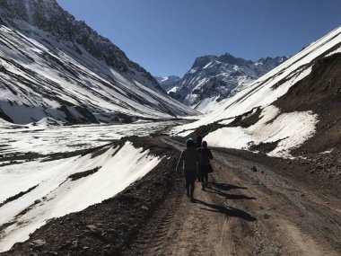 Santiago, Şili'deki dağ kar manzara