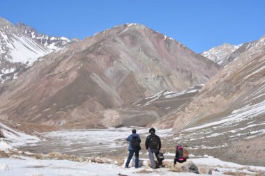 Santiago, Şili'deki dağ kar manzara
