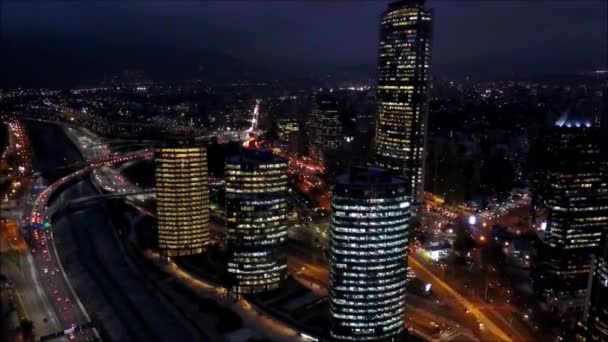 Vista aérea de la ciudad de Santiago en Chile — Vídeos de Stock