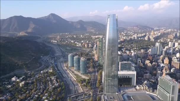 Vue aérienne de la ville de Santiago au Chili — Video