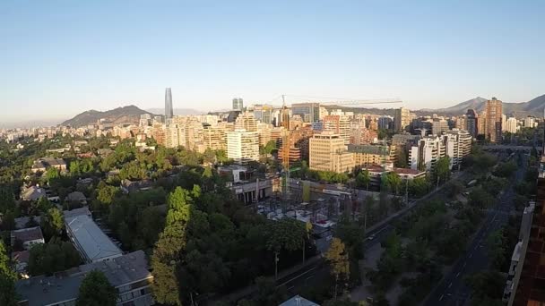 Gündoğumu zaman atlamalı Santiago, Chile — Stok video