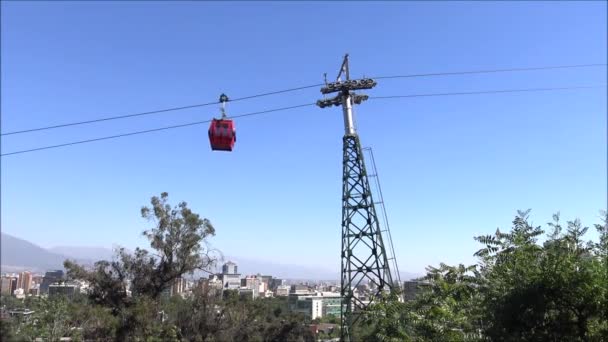 Kabelbaan rit in Santiago, Chili — Stockvideo