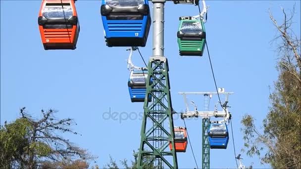 Balade en téléphérique en Santiago, le Chili — Video