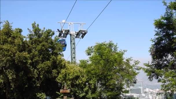 Βόλτα με τελεφερίκ στο Σαντιάγκο, Χιλή — Αρχείο Βίντεο