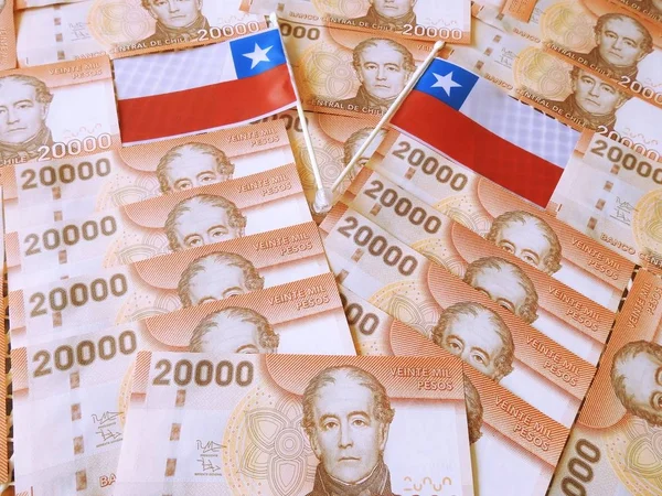 Peso Chileno Notas Bancárias — Fotografia de Stock