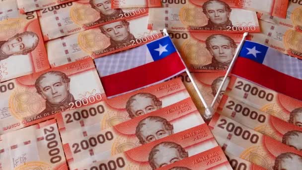 Chilean Twenty Thousand Peso Bank Notes — Stock Video