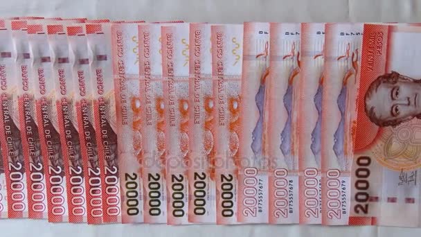 チリの 万ペソ紙幣 — ストック動画