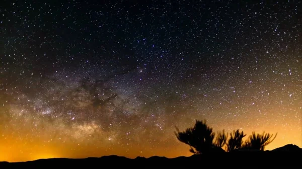 Stjärnspår Och Vintergatan Atacamaöknen Chile — Stockfoto