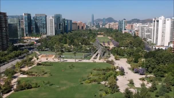 Veduta Aerea Del Parco Juan Pablo Santiago Del Cile — Video Stock