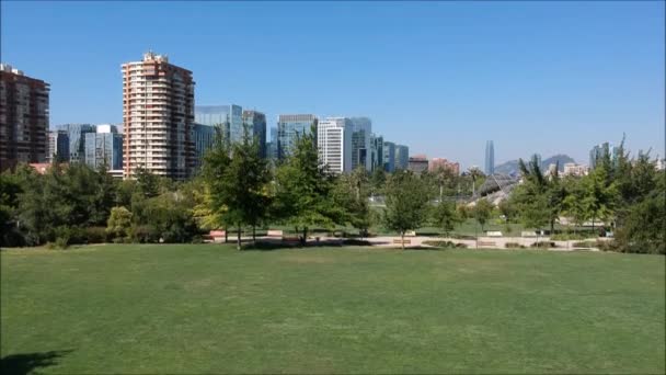 Vista Aérea Del Parque Juan Pablo Santiago Chile — Vídeos de Stock