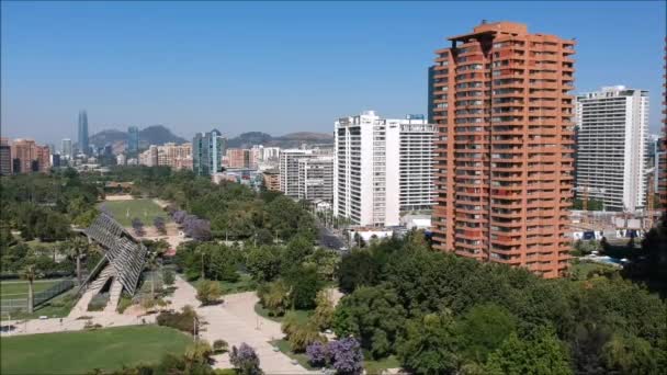 Juan Pablo Park Santiago Şili Için Havadan Görünümü — Stok video