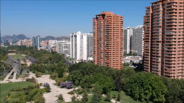 Vista Aérea Del Parque Juan Pablo Santiago Chile — Vídeos de Stock